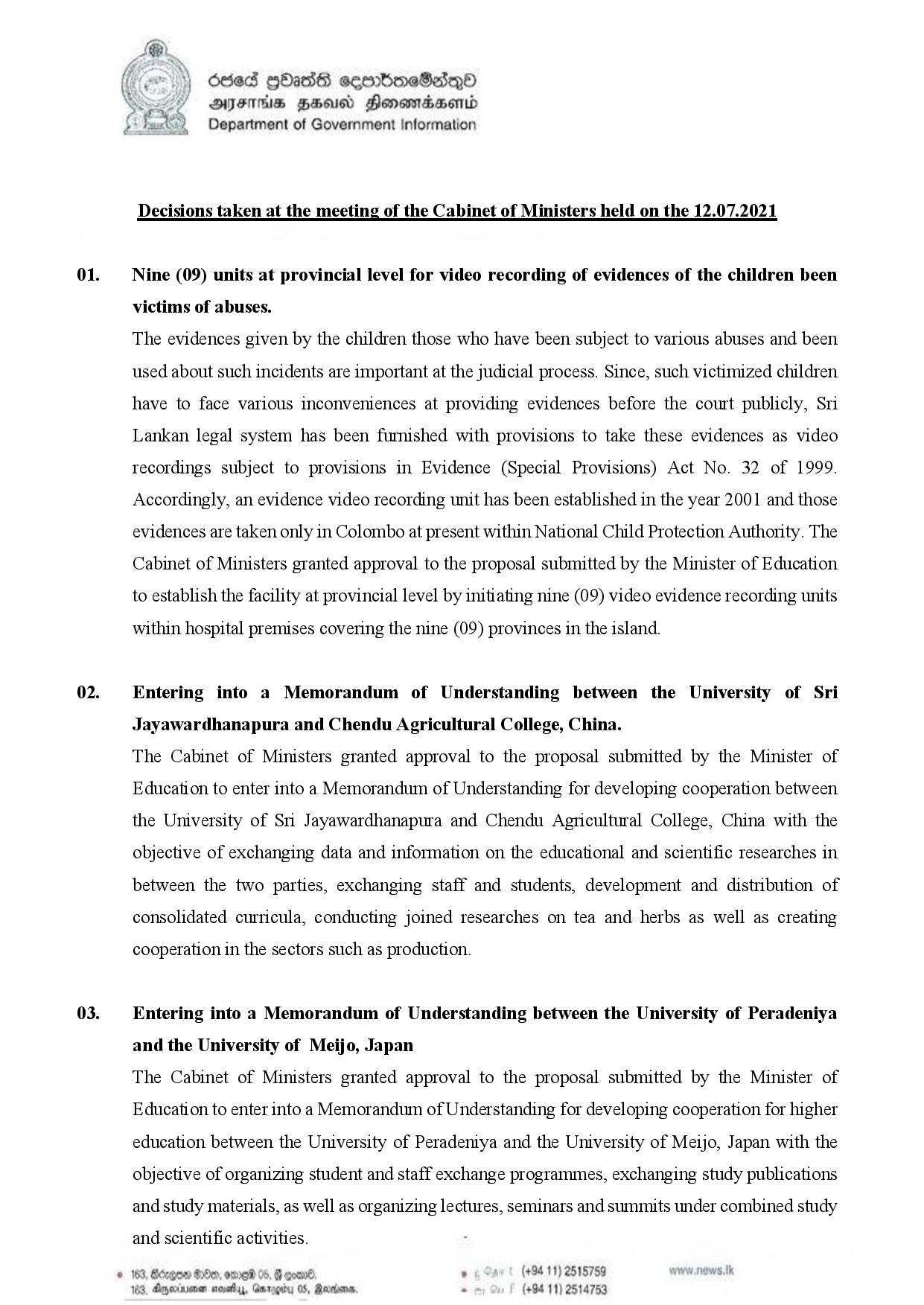 Cabinet Decisions on 12.07.2021 English page 001
