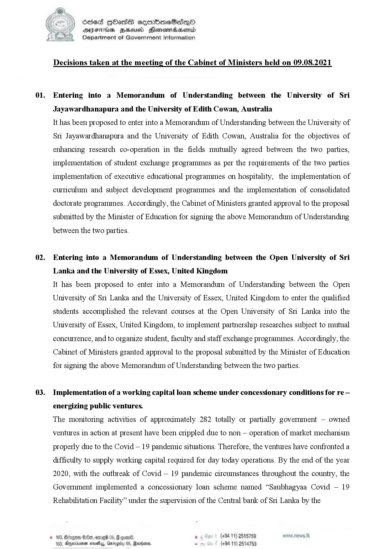 Cabinet Decisions on 09.08.2021 English page 001