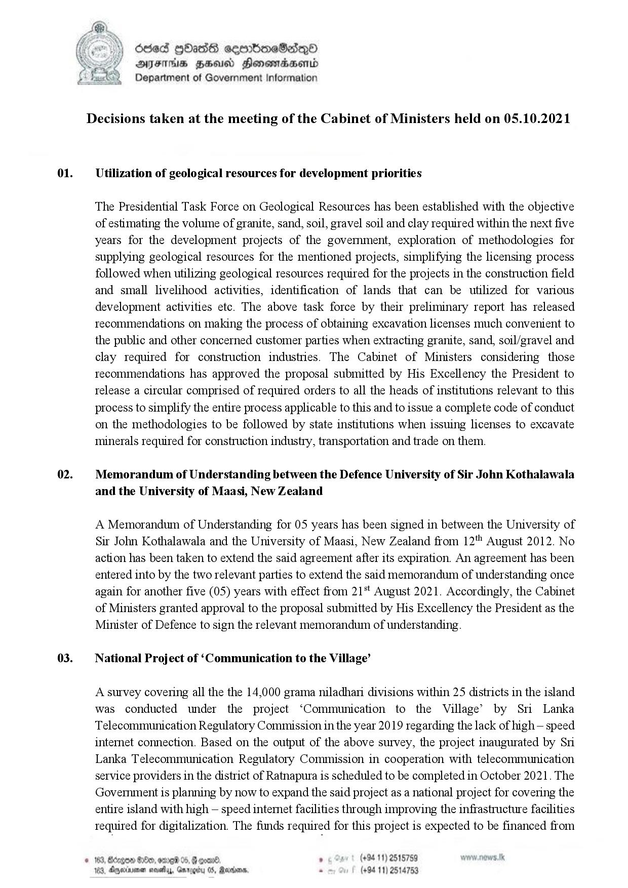 Cabinet Decisions on 05.10.2021 English page 001