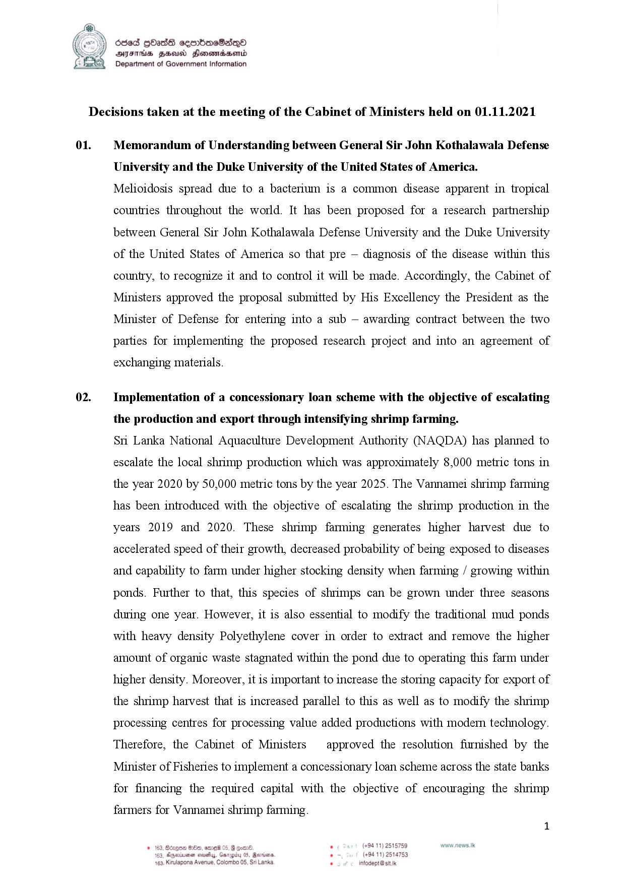 Cabinet Decisions on 01.11.2021 English page 001