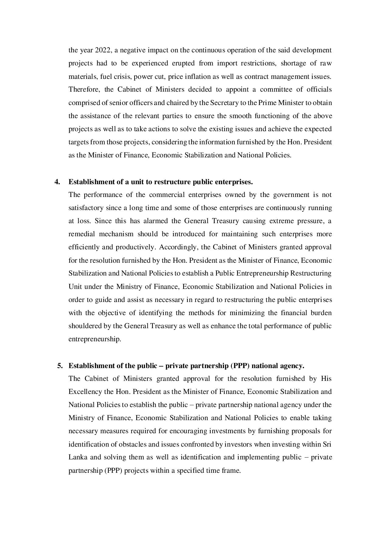 Decisions taken at the meeting of the Cabinet of Ministers held on the 05.09.2022 page 002