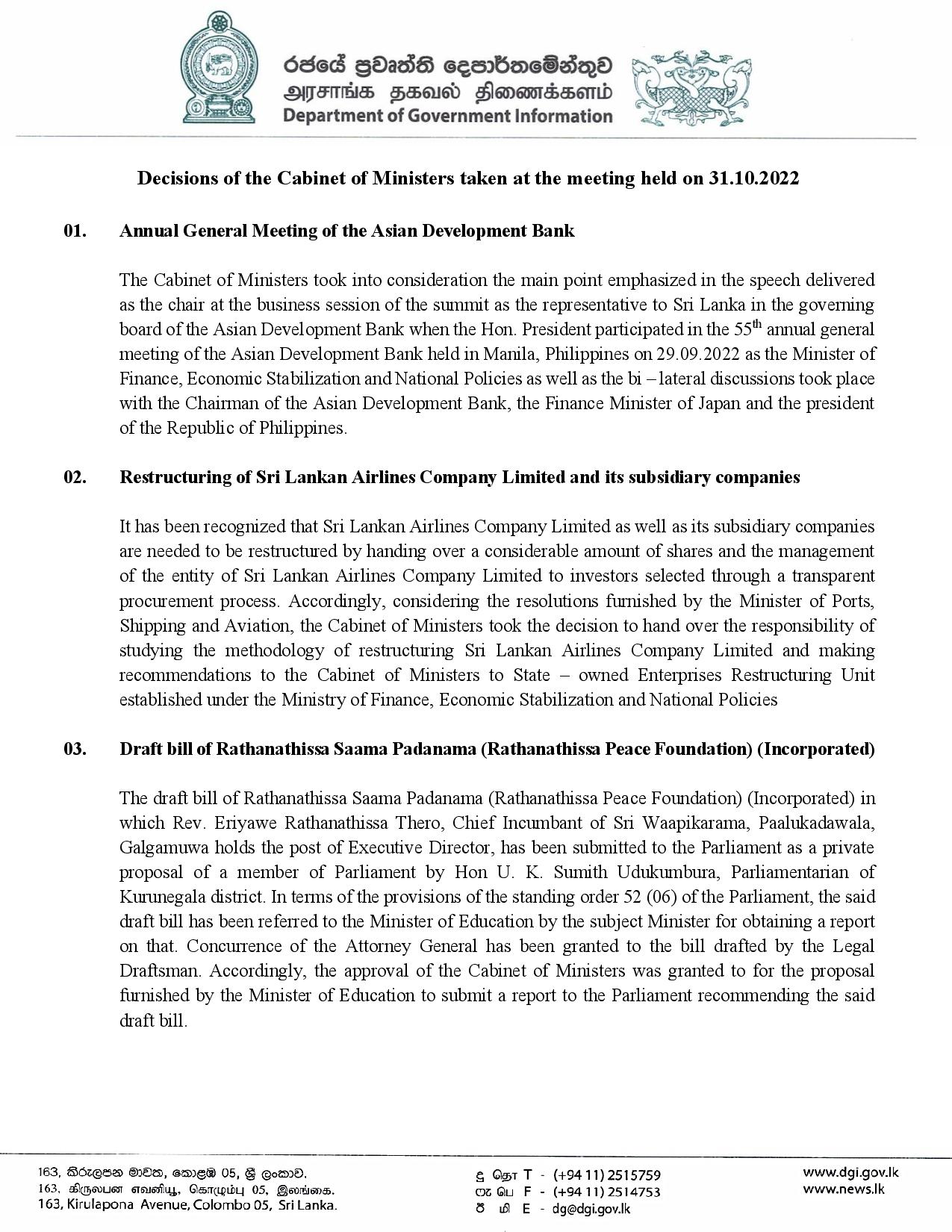 Cabinet Decision on 31.10.2022 English page 001