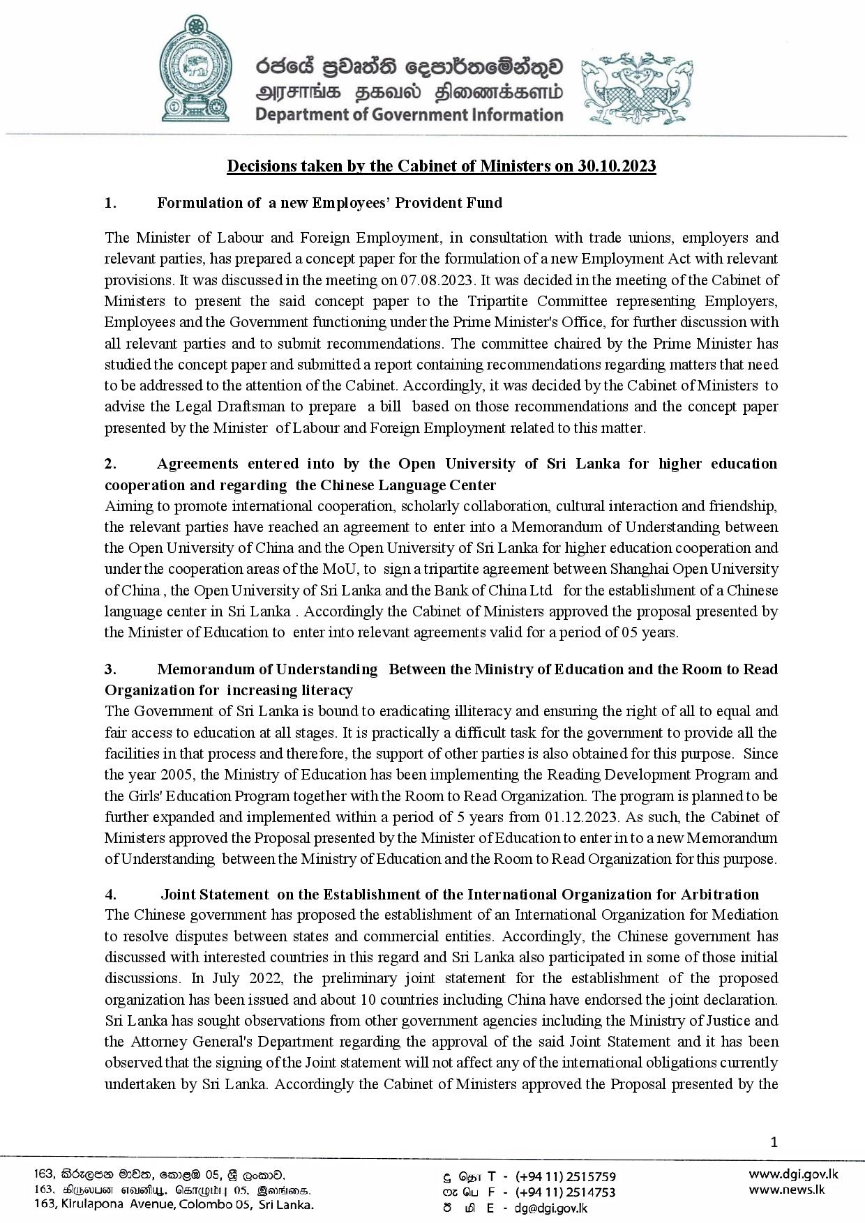 Cabinet Decisions on 30.10.2023 English page 001