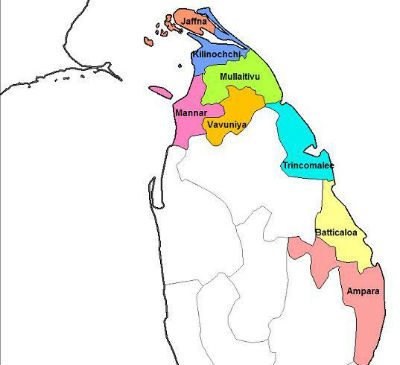 North Eastern Sri Lanka districts2017